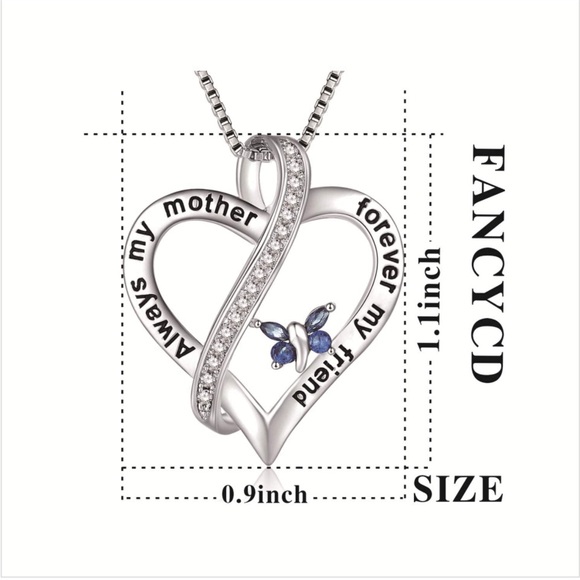 Love Heart Mother’s Necklace NIB “Always my mother forever my friend” - Picture 6 of 8